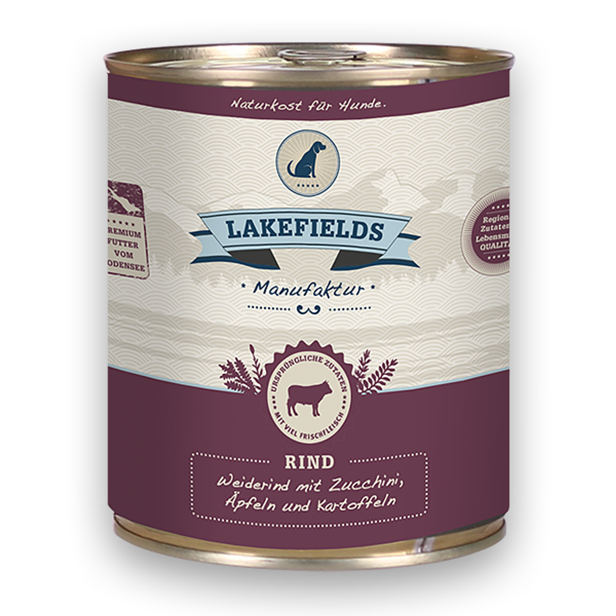 Lakefields Nassfutter Dosenfleisch-Menü Rind für ausgewachsene Hunde