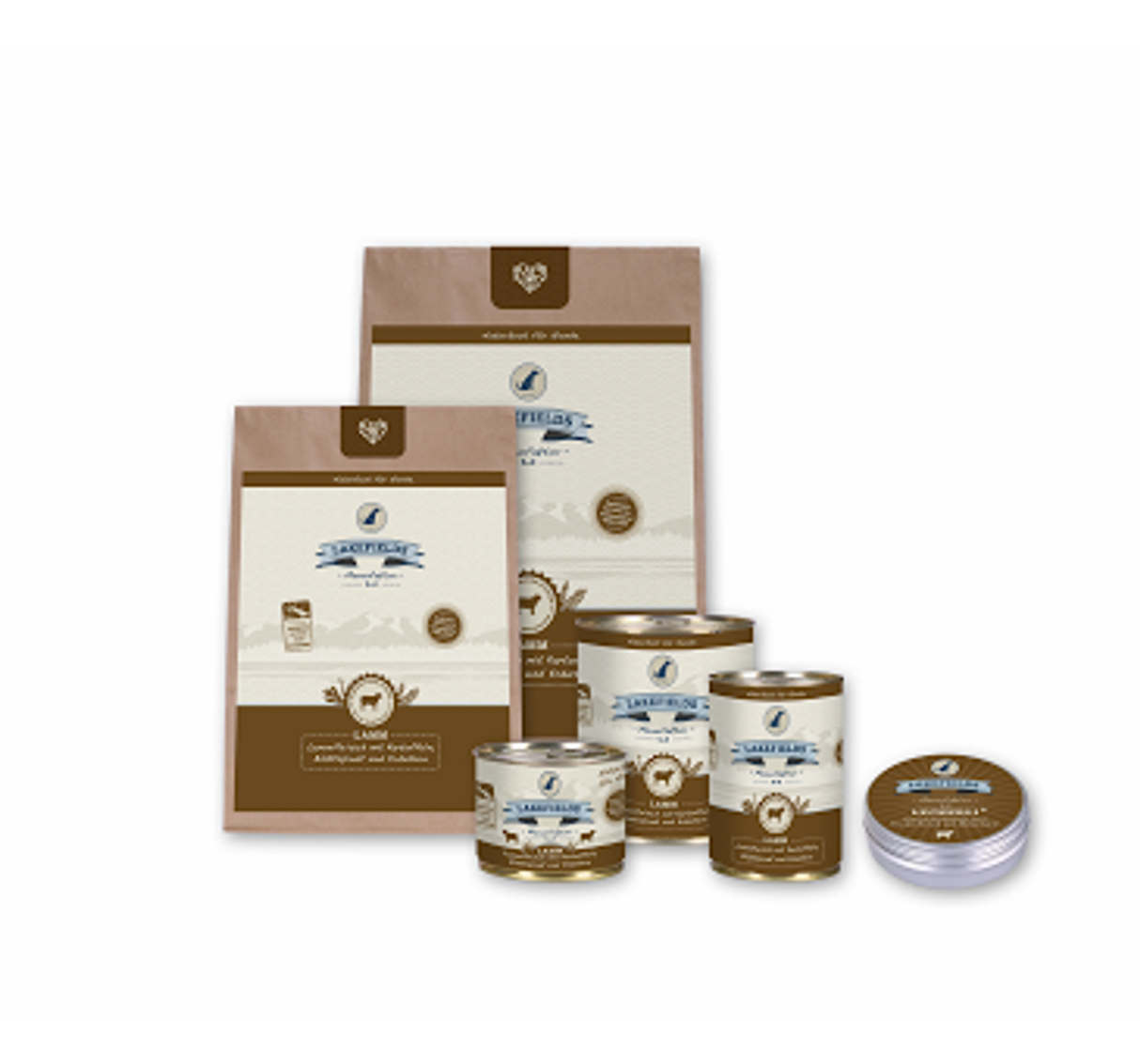 Lakefields Nassfutter Dosenfleisch-Menü Lamm für ausgewachsene Hunde