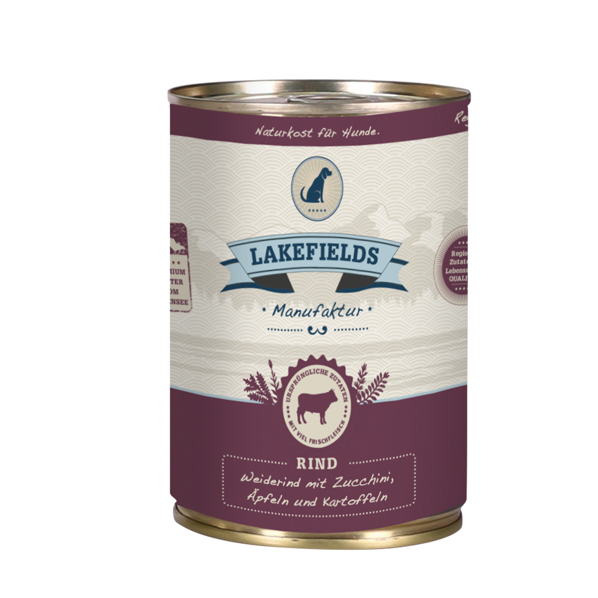 Lakefields Nassfutter Dosenfleisch-Menü Rind für ausgewachsene Hunde
