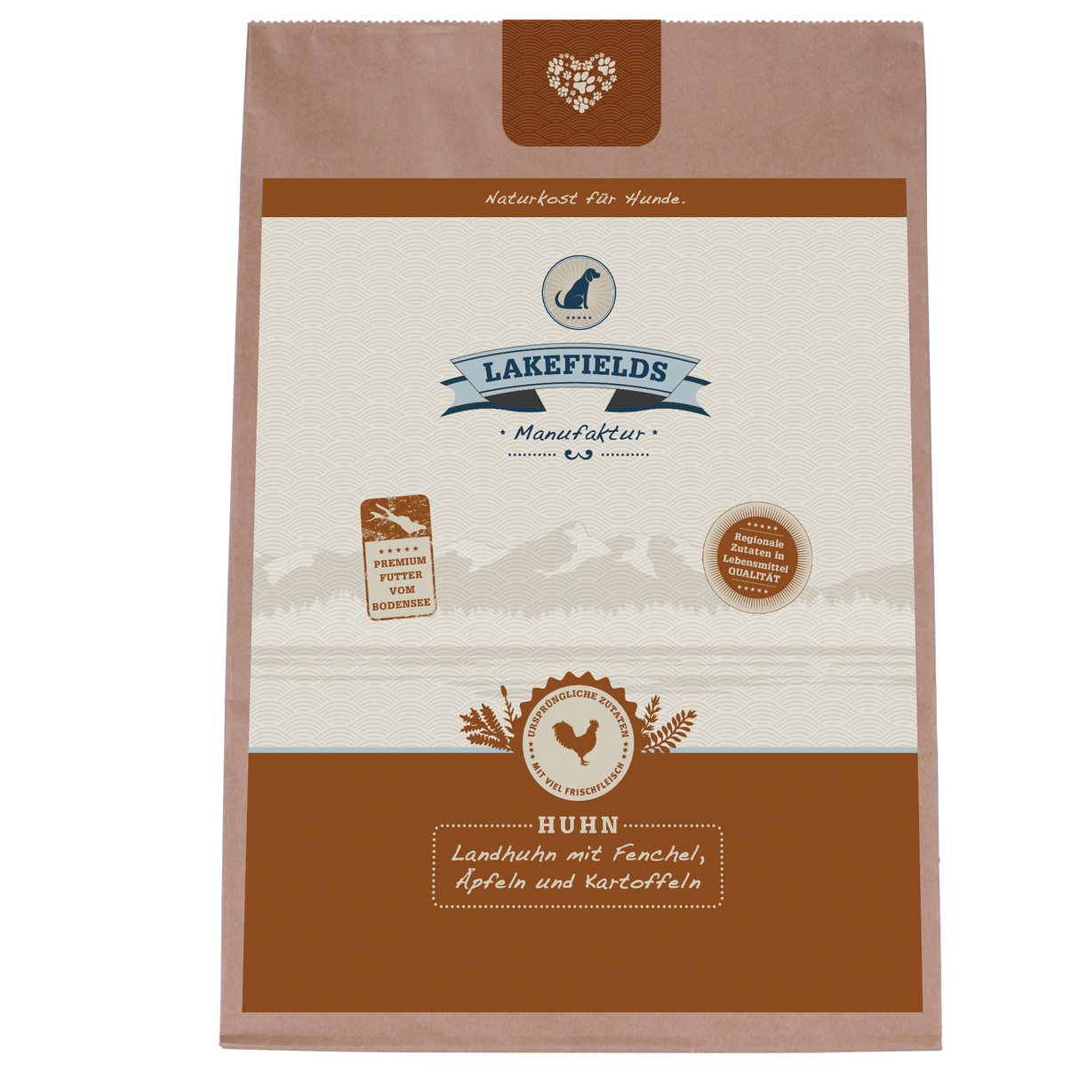 Trockenfutter Lakefields Trockenfleisch-Menü Huhn für ausgewachsene Hunde