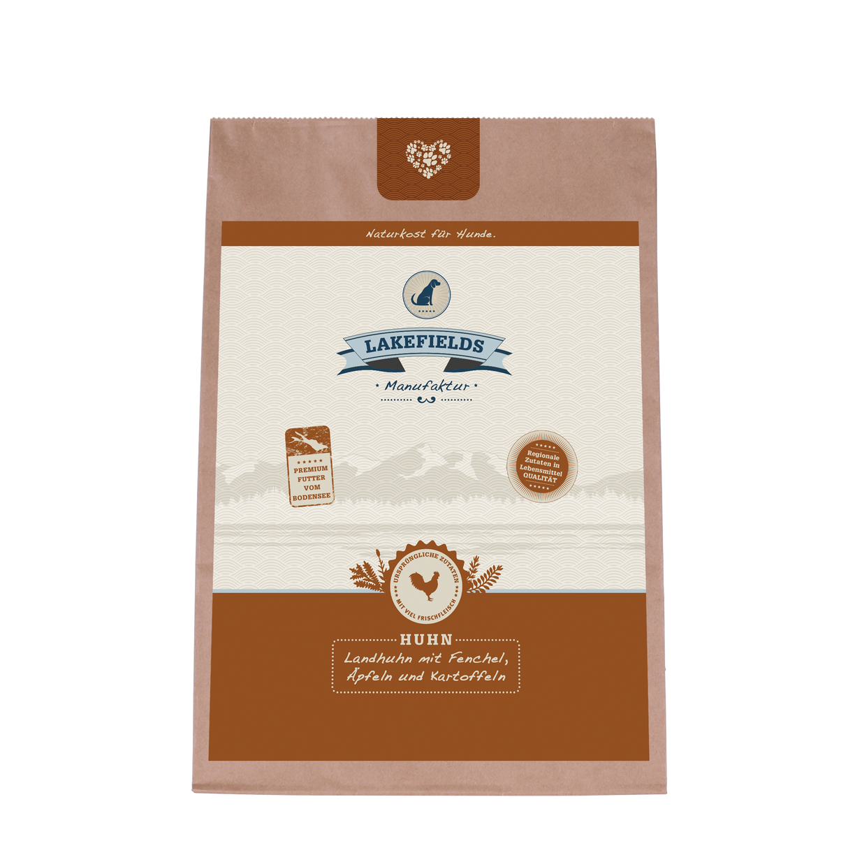 Trockenfutter Lakefields Trockenfleisch-Menü Huhn für ausgewachsene Hunde