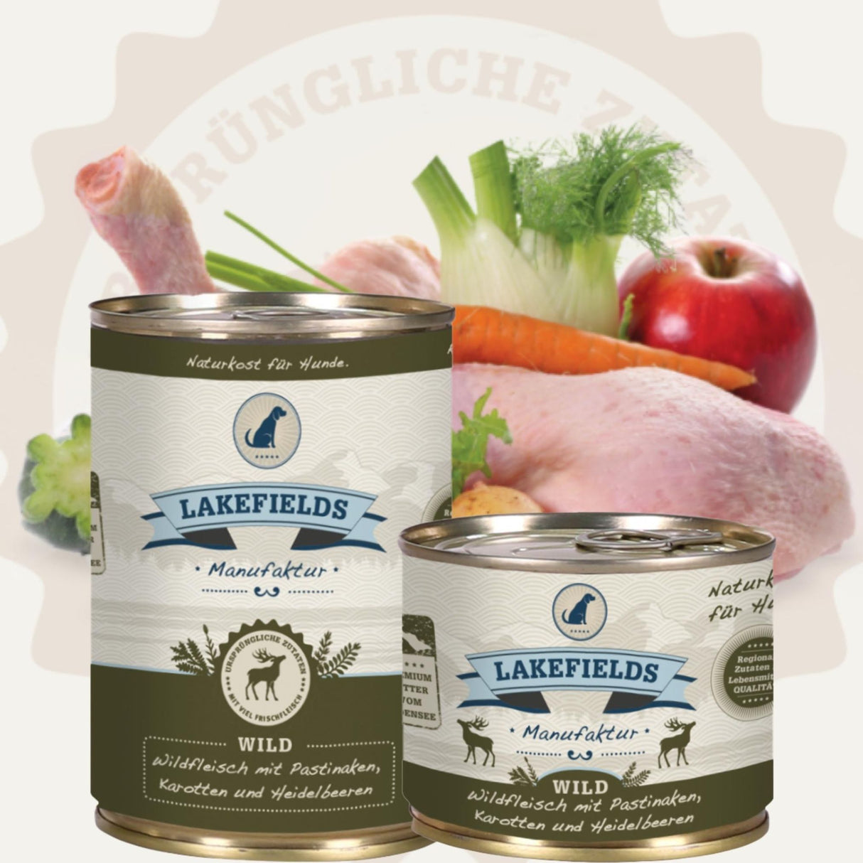 Lakefields Nassfutter Dosenfleisch-Menü Wild für ausgewachsene Hunde