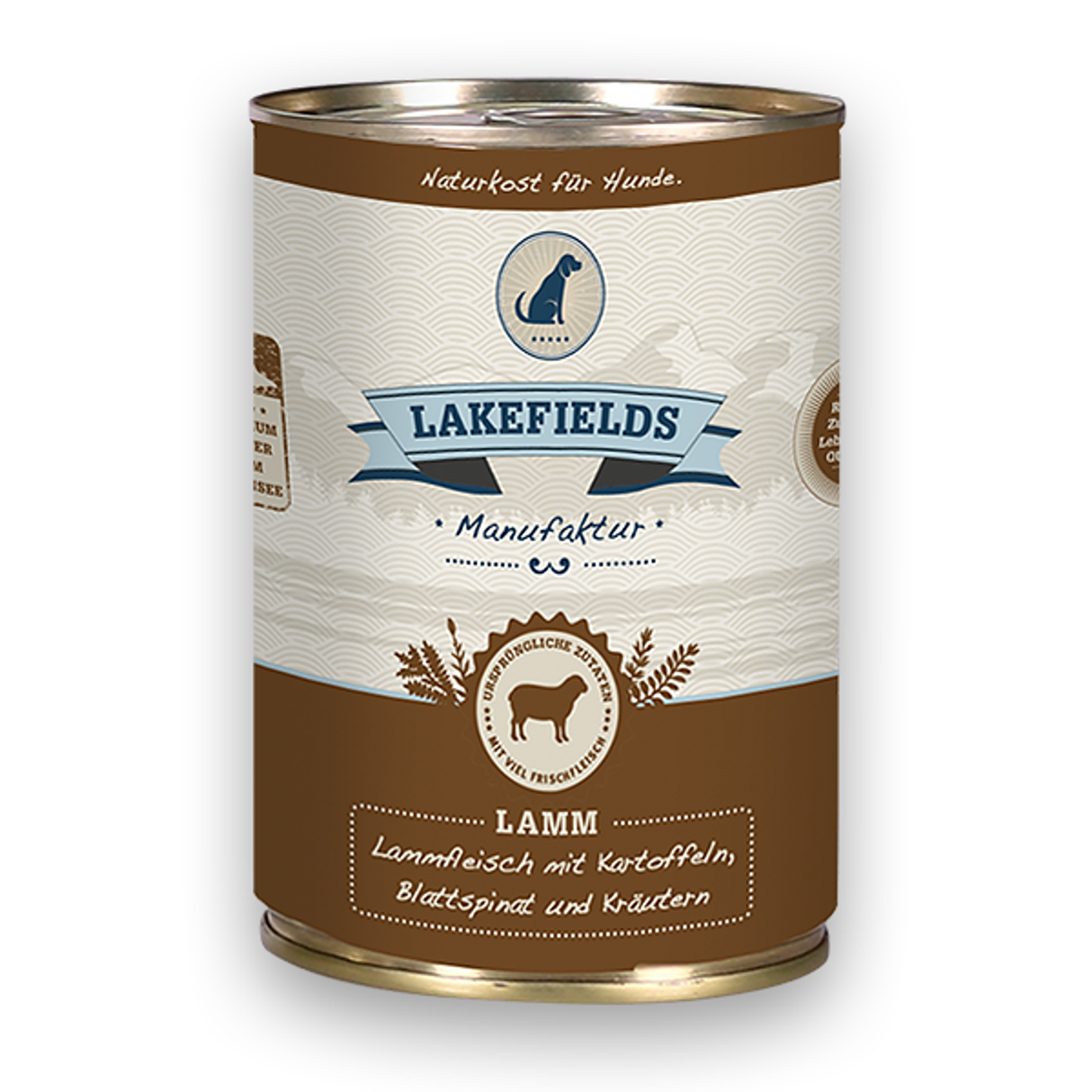 Lakefields Nassfutter Dosenfleisch-Menü Lamm für ausgewachsene Hunde