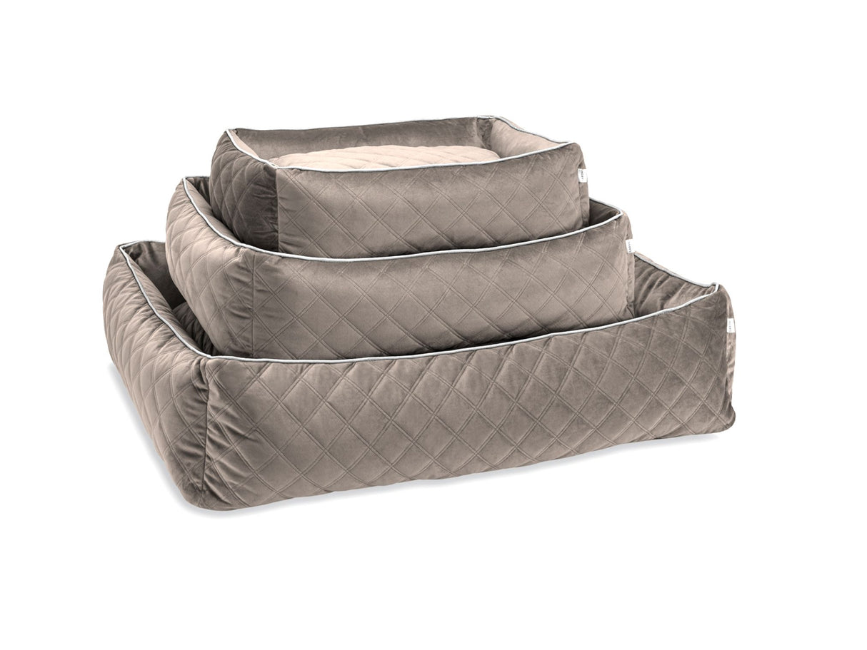 Laboni CLASSIC Hundebett OXFORD edle Steppstoff aus anschmiegsamem Samt