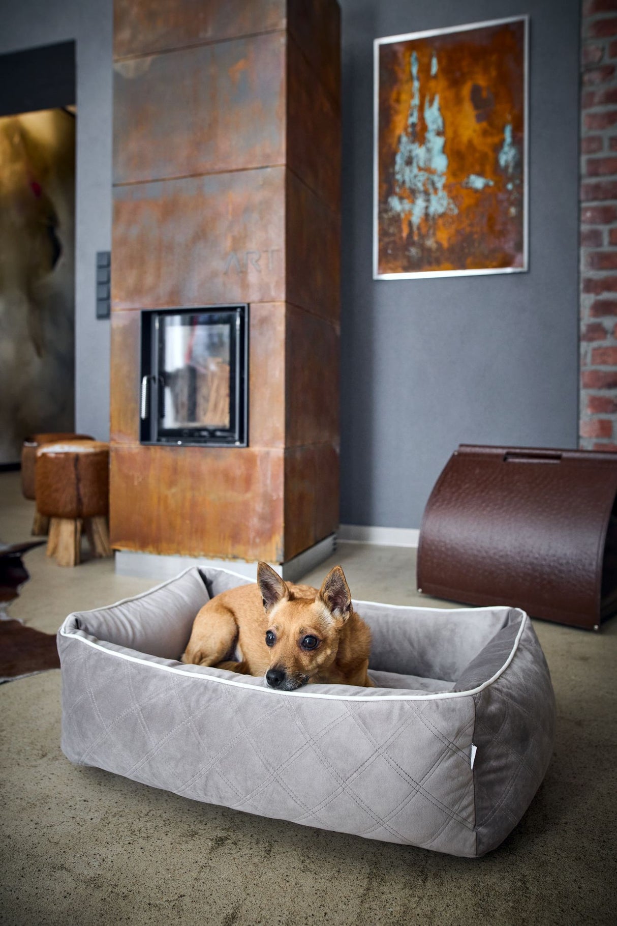 Laboni CLASSIC Hundebett OXFORD edle Steppstoff aus anschmiegsamem Samt