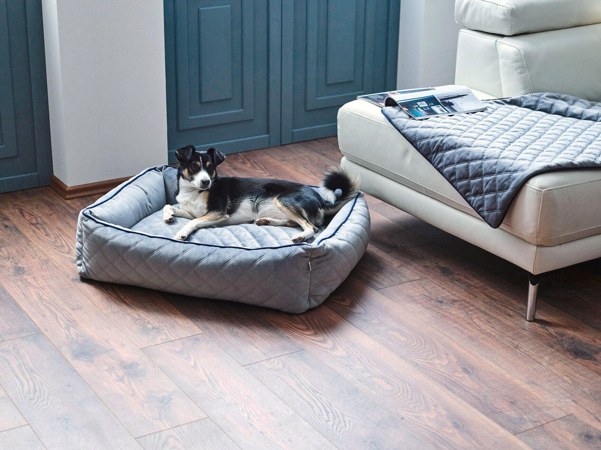 Laboni CLASSIC Hundebett OXFORD edle Steppstoff aus anschmiegsamem Samt