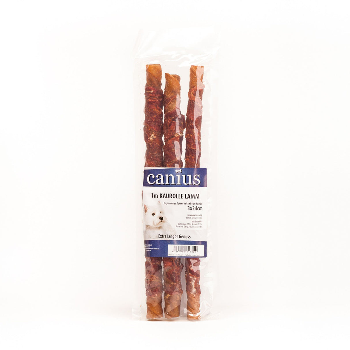 Canius Leckerli Hundesnacks 1m Kaurolle Huhn 3x34cm