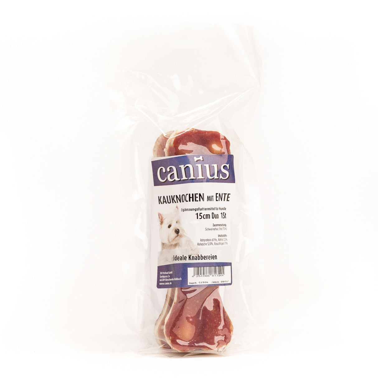 Canius Leckerli Hundesnacks Kauknochen Ente 15cm 2St