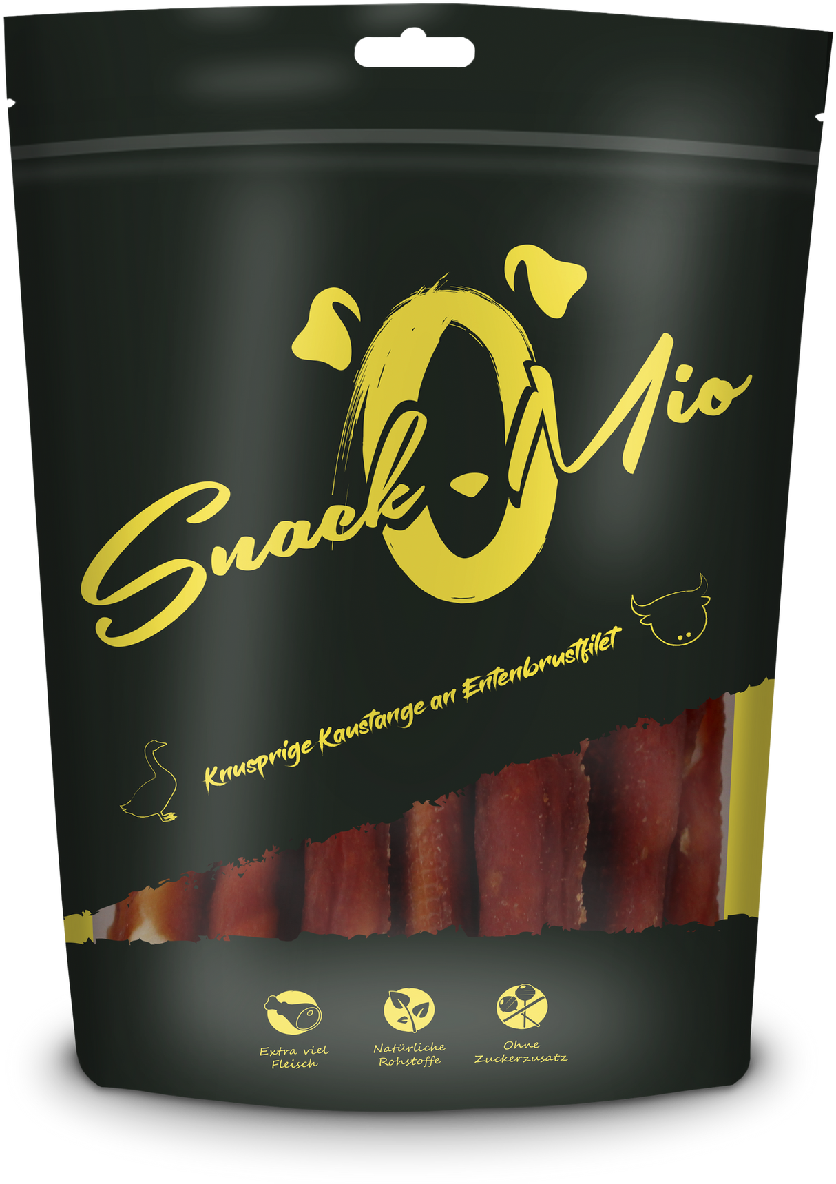 SnackOMio Leckerli für Hunde - knusprige Kaustange an Entenbrustfilet 70g