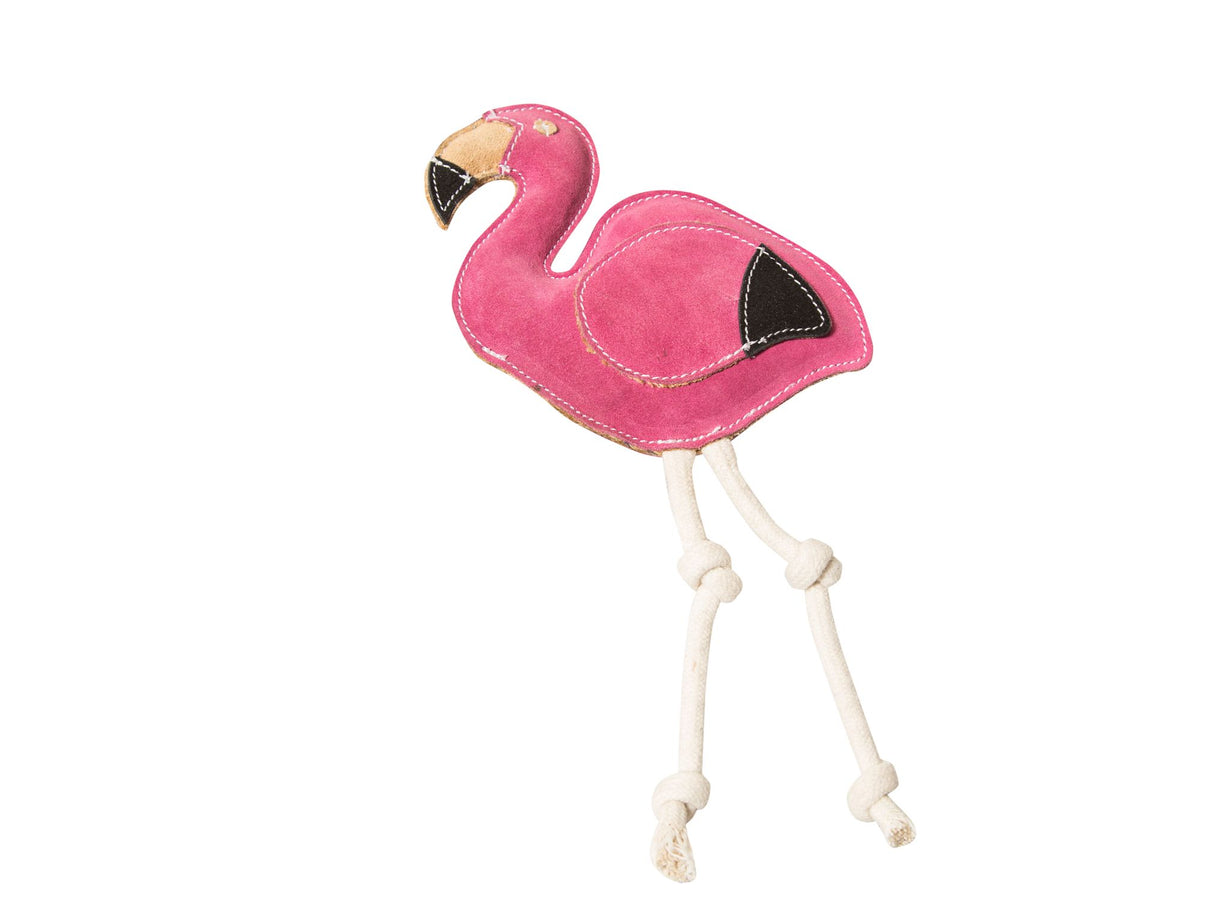 NufNuf Lederspaß Flamingo nachhaltiges Hundespielzeug