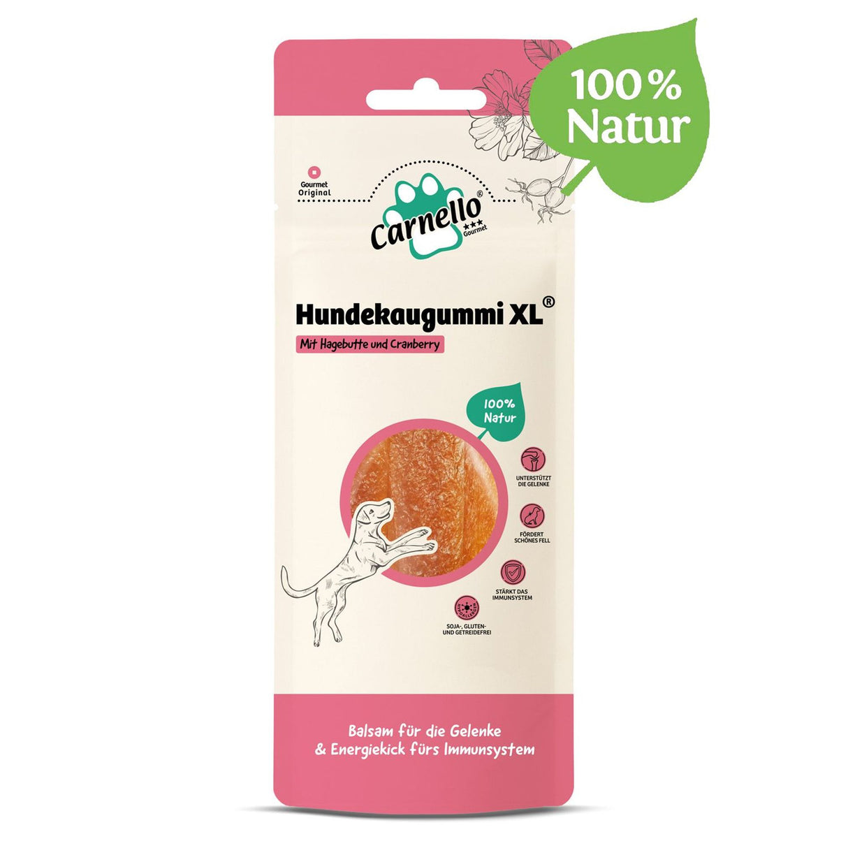 Carnello Hundekaugummi XL 90g Hundeleckerli Gelatine Hühnerleber Snack