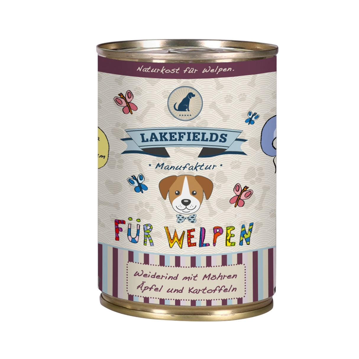 Lakefields Nassfutter Dosenfleisch-Menü Rind für Welpen aller Rassen