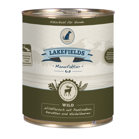 Lakefields Nassfutter Dosenfleisch-Menü Wild für ausgewachsene Hunde