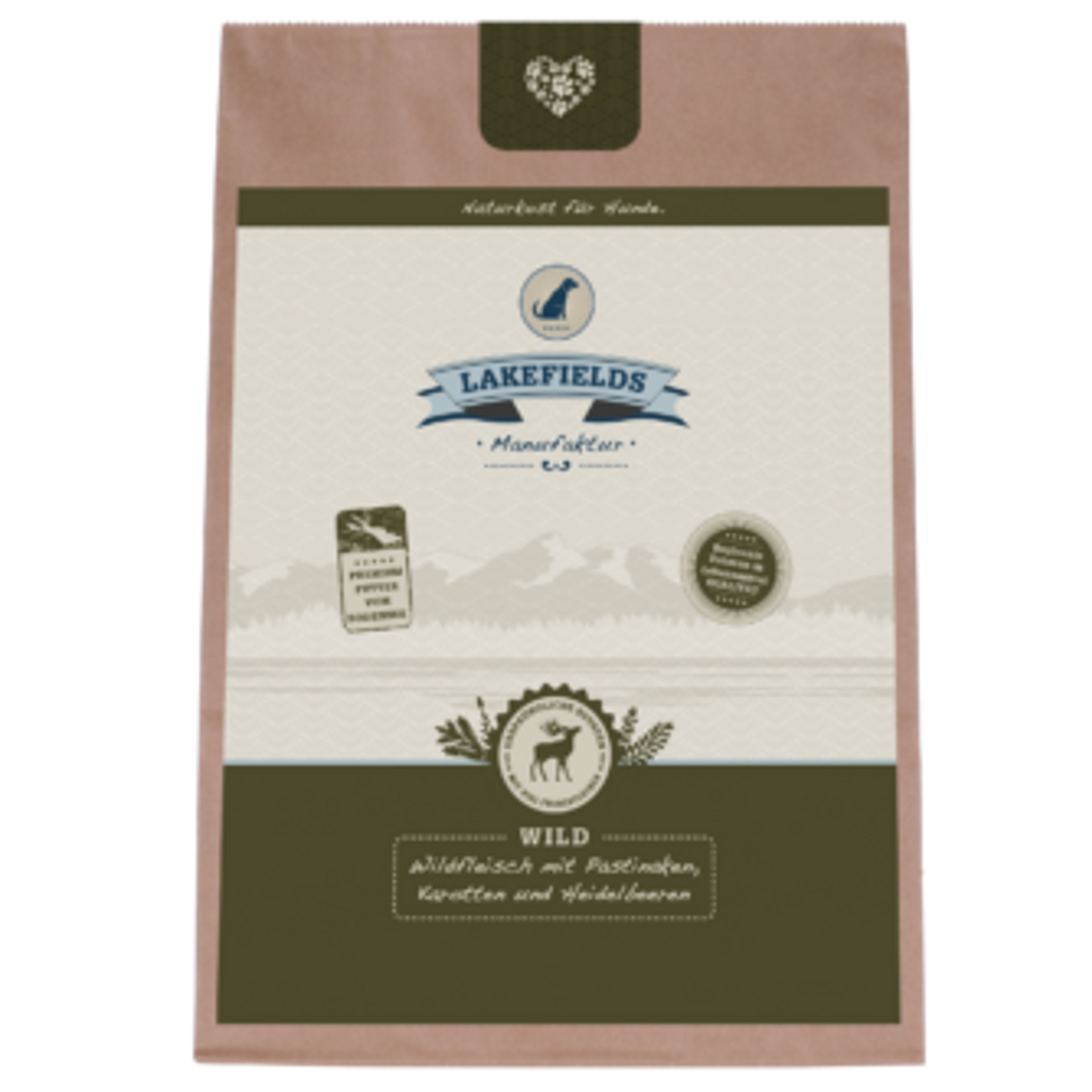 Trockenfutter Lakefields Trockenfleisch-Menü Wild für ausgewachsene Hunde