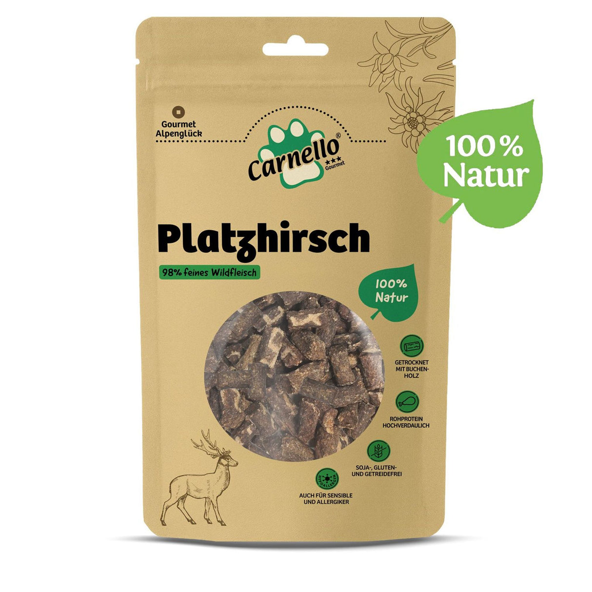 Carnello Leckerli für Hunde Platzhirsch 60g