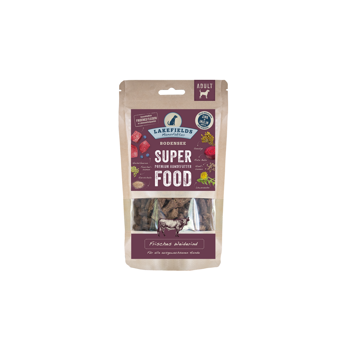 Trockenfutter Lakefields SUPERFOOD Premium WEIDERIND für ausgewachsene Hunde