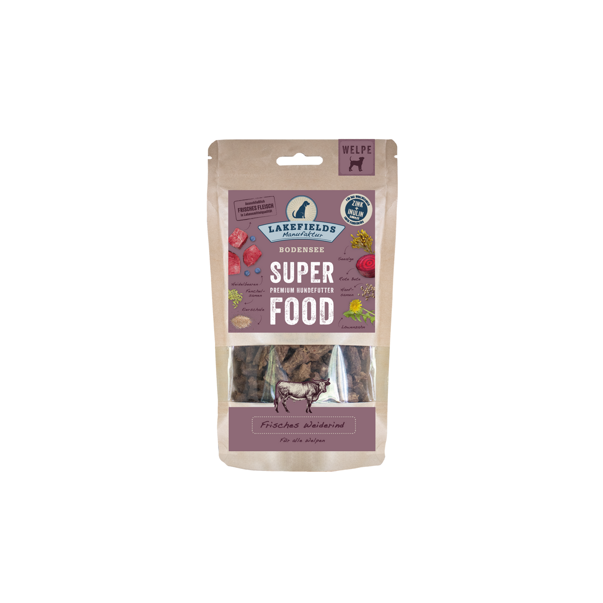 Trockenfutter getreidefrei Lakefields SUPERFOOD Premium WEIDERIND für Welpen