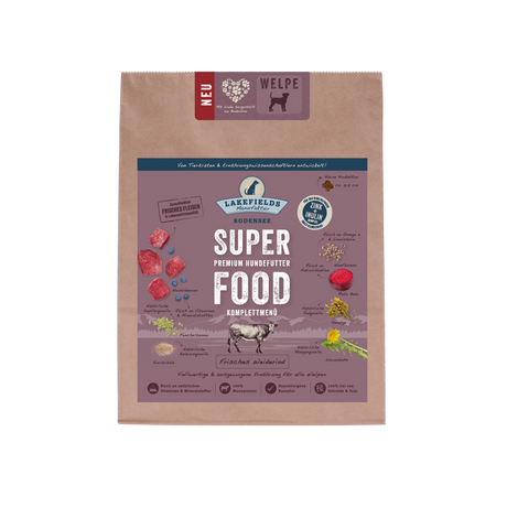 Trockenfutter getreidefrei Lakefields SUPERFOOD Premium WEIDERIND für Welpen