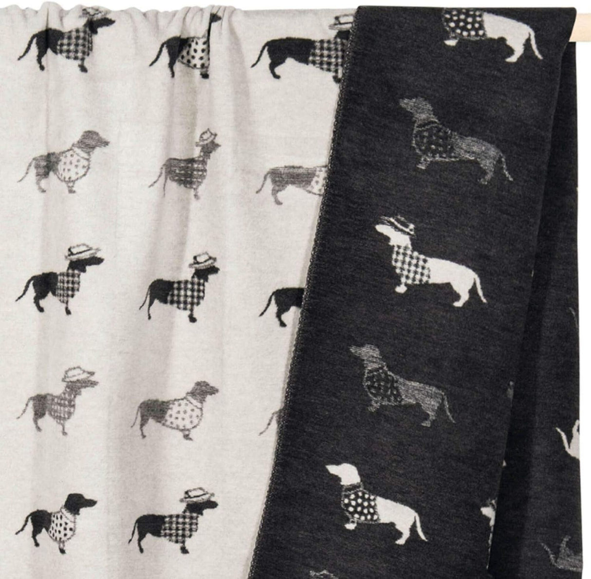 Laboni Hundedecke TECKEL – Kuscheldecke mit Dackelmotiv