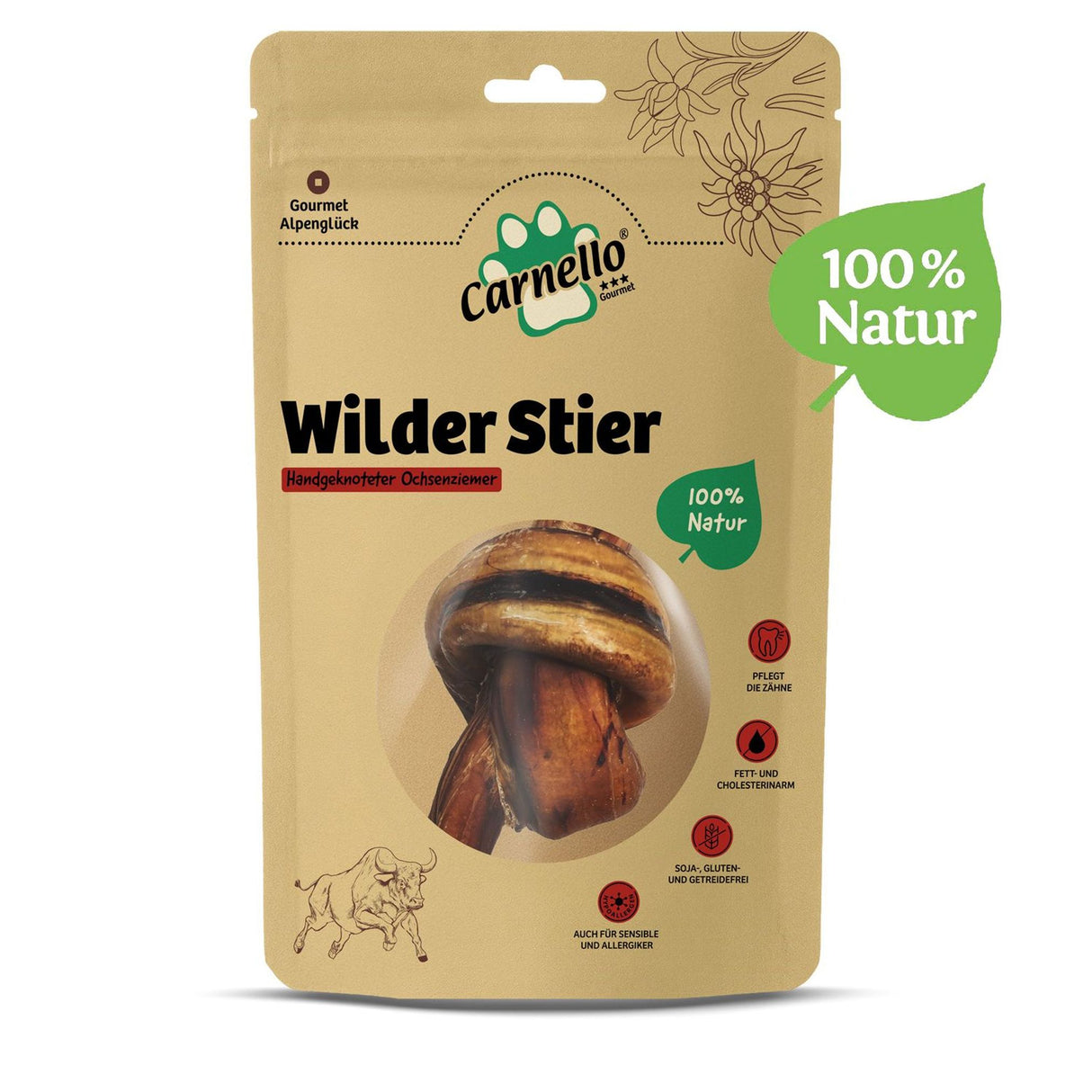 Carnello Leckerli für Hunde Wilder Stier 1Knoten
