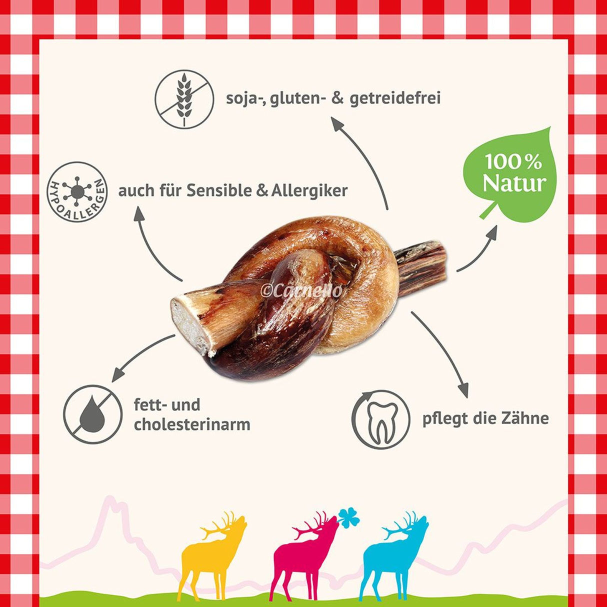 Carnello Leckerli für Hunde Wilder Stier 1Knoten